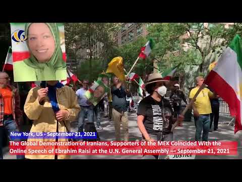 September 21, 2021, New York, US: Rally by the MEK Supporters Against Mass Murderer Ebrahim Raisi