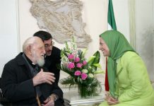 Iran-France : L’abbé Pierre rencontre Maryam Radjavi à Auvers-sur-Oise