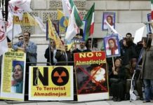 Iran : Des Iraniens à Londres en faveur de sanctions contre le régime des mollahs Iran : Manifestation à Londres en faveur de sanctions contre le régime des mollahs