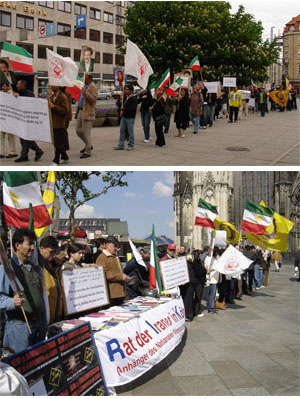 Manifestations des exilés iraniens contre lattentat terroriste des mollahs en Irak