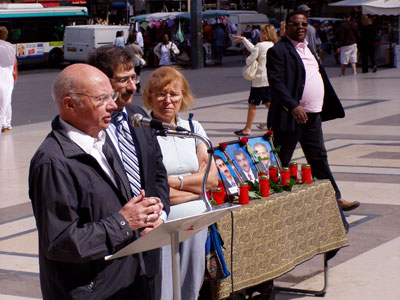 Mgr Gaillot, Afchine Alavi du CNRI, Ren&eacute;e le Mignot du MRAP