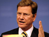 Le ministre allemand des Affaires étrangères Guido Westerwelle