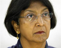 La haut-commissaire aux droits de l'homme de l'ONU Navi Pillay