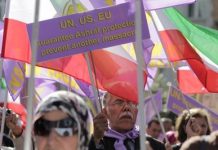 Manifestation d’Iraniens en faveur d’Achraf devant le conseil de l’Europe