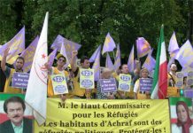 Genève: Le sit-in de protestation des exilés iraniens pour la protection des droits du camp d’Achraf dépasse 123 jours