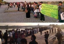 Iran : Chaine humaine de milliers de personnes à Ahwaz contre le détournement des eaux du Karoun