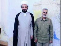 Ghassem Soleimani, commandant de la Force Qods (Pasdaran) en compagnie du chef du groupe terroriste irakien «Assa’ib» solemai