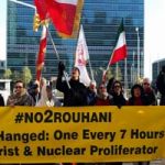 En marge de la session des droits de l’homme à New York, les Iraniens manifestent contre les violations des droits de l’homme no to rouhani