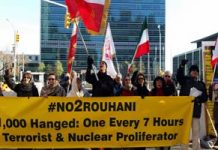 En marge de la session des droits de l’homme à New York, les Iraniens manifestent contre les violations des droits de l’homme no to rouhani