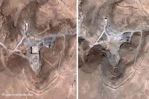 Une photo satellite montrant le centre de recherche nucléaire du régime syrien, situé près de Damas