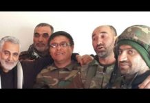 La photo montre quatre commandants de haut-rang des pasdaran du régime iranien tués lors des combats en Syrie