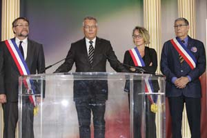Au siège de la Résistance iranienne : J.P. Béquet, S. Fassier et J.C. Jegoudez rendent hommage aux victimes des attentats de Paris