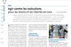 Agir contre les exécutions en Iran (le Snesup)