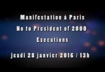 Manifestation à Paris NON au président de 2000 exécutions Jeudi 28 janvier 2016 -2