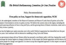 Iran – Communiqué des 200 parlementaires britanniques en soutien au CNRI Le Comité parlementaire britannique pour la liberté en Iran