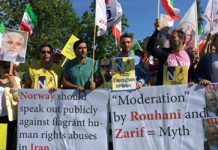 Les Iraniens en Norvège protestent contre la présence de Zarif Les Iraniens en Norvège protestent contre la présence de Zarif