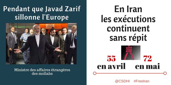 Rassemblement à Paris contre la visite de Zarif ministre des Affaires étrangères des mollahs d’Iran