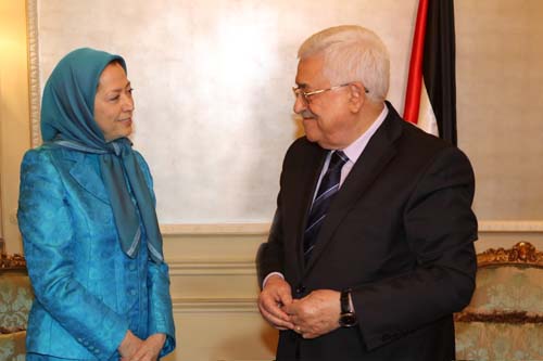 La Présidente élue de la résistance iranienne Maryam Radjavi rencontre le Président Mahmoud Abbas
