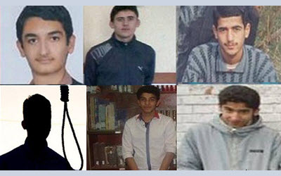 Sept jeunes condamnés à mort dans les prisons iraniennes occidentales