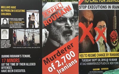 Manifestation majeure devant l’ONU pour protester contre la visite du président iranien