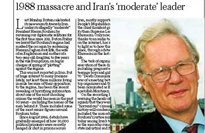 Le massacre de 1988 et le leader ‘modéré’ d’Iran