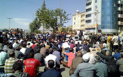 Rassemblement de protestation dans la région kurde iranienne, pour contester les arrestations des manifestants