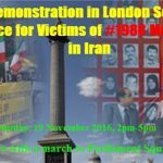 Une manifestation à Londres recherche la justice pour les victimes du massacre de 1988 en Iran Une manifestation à Londres recherche la justice pour les victimes du massacre de 1988 en Iran