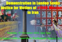Une manifestation à Londres recherche la justice pour les victimes du massacre de 1988 en Iran Une manifestation à Londres recherche la justice pour les victimes du massacre de 1988 en Iran