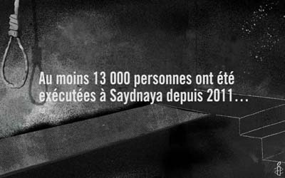 Jusqu'à 13 000 pendus entre 2011 et 2015 dans une prison syrienne 