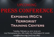 CNRI – US : Conférence de presse révélant les camps d’entraînement terroristes des Pasdaran pour les combattants étrangers en Iran CNRI – US : Conférence de presse révélant les camps d’entraînement terroristes des Pasdaran pour les combattants étrangers en Iran