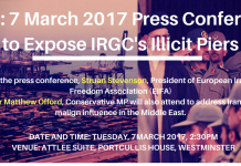 Iran : Conférence de presse le 7 mars 2017 pour révéler les plateformes marines illégales des Pasdaran