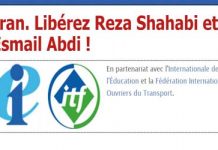 la Fédération Internationale des Ouvriers du Transport appelle à la libération de syndicalistes iraniens la Fédération Internationale des Ouvriers du Transport appelle à la libération de syndicalistes iraniens