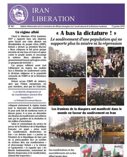 "Iran Libération" numéro 461, « A bas la dictature ! »