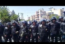 Iran, Ispahan, Epreuve de force entre agriculteurs et forces répressives sur la place Khorasgan