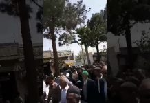 Iran, Ispahan, le 9 avril, »Rohani le menteur, où est notre rivière Zayandeh Roud »