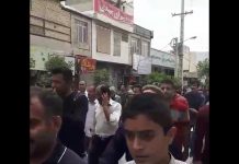 Iran, 20 avril, la ville de Kazeroun continue de manifester