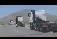 Iran, Kermanchah, 28 mai – 7e jour de grève nationale des routiers en Iran