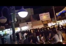 Iran, Mahchahr, Les gens d’Mahchar soutiennent les manifestations des habitant Khorramshahr