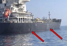 Les États-Unis publient une vidéo montrant les pasdaran en train d’enlever une mine non explosée d’un pétrolier du Golfe Les États-Unis publient une vidéo montrant les pasdaran en train d'enlever une mine non explosée d'un pétrolier du Golfe