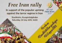 Les partisans des Moudjahidine du Peuple manifestent pour un Iran libre à Stockholm Les partisans des Moudjahidine du Peuple manifestent pour un Iran libre à Stockholm