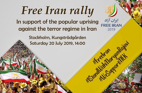 Les partisans des Moudjahidine du Peuple manifestent pour un Iran libre à Stockholm