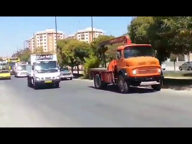 La grève générale des routiers continue en Iran, ici à Ilam – Kermanchah. le 26 septembre.