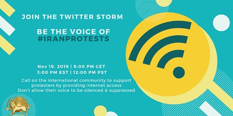 Les iraniens du monde entier organiseront une tweetstorm exigeant l’Internet pour l'Iran, alors que les manifestations se poursuivent