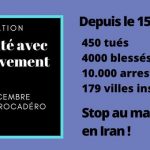 Manifestation à Paris en solidarité avec le peuple iranien soulevé contre le régime des mollahs