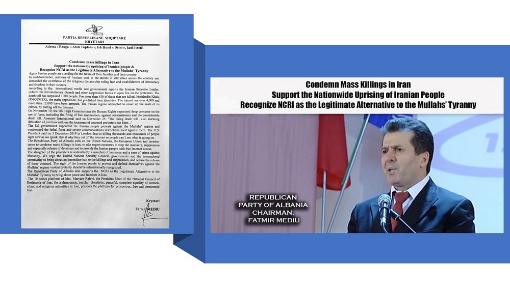 Le président du Parti républicain albanais soutient les manifestants prodémocratie en Iran
