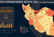 Iran : plus de 104.500 décès dus au coronavirus dans 439 villes