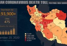 Iran : Plus de 193.900 décès dus au coronavirus dans 475 villes