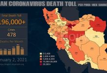 Iran : Plus de 196.000 décès dus au coronavirus dans 478 villes