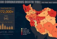 Iran : Plus de 272.000 décès dus au coronavirus dans 541 villes