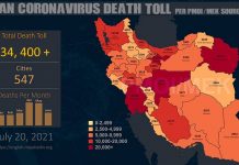 Iran : Plus de 334.400 décès dus au coronavirus
